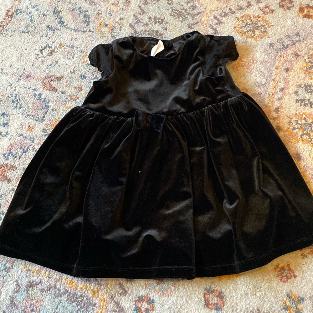Black velvet formal baby dress